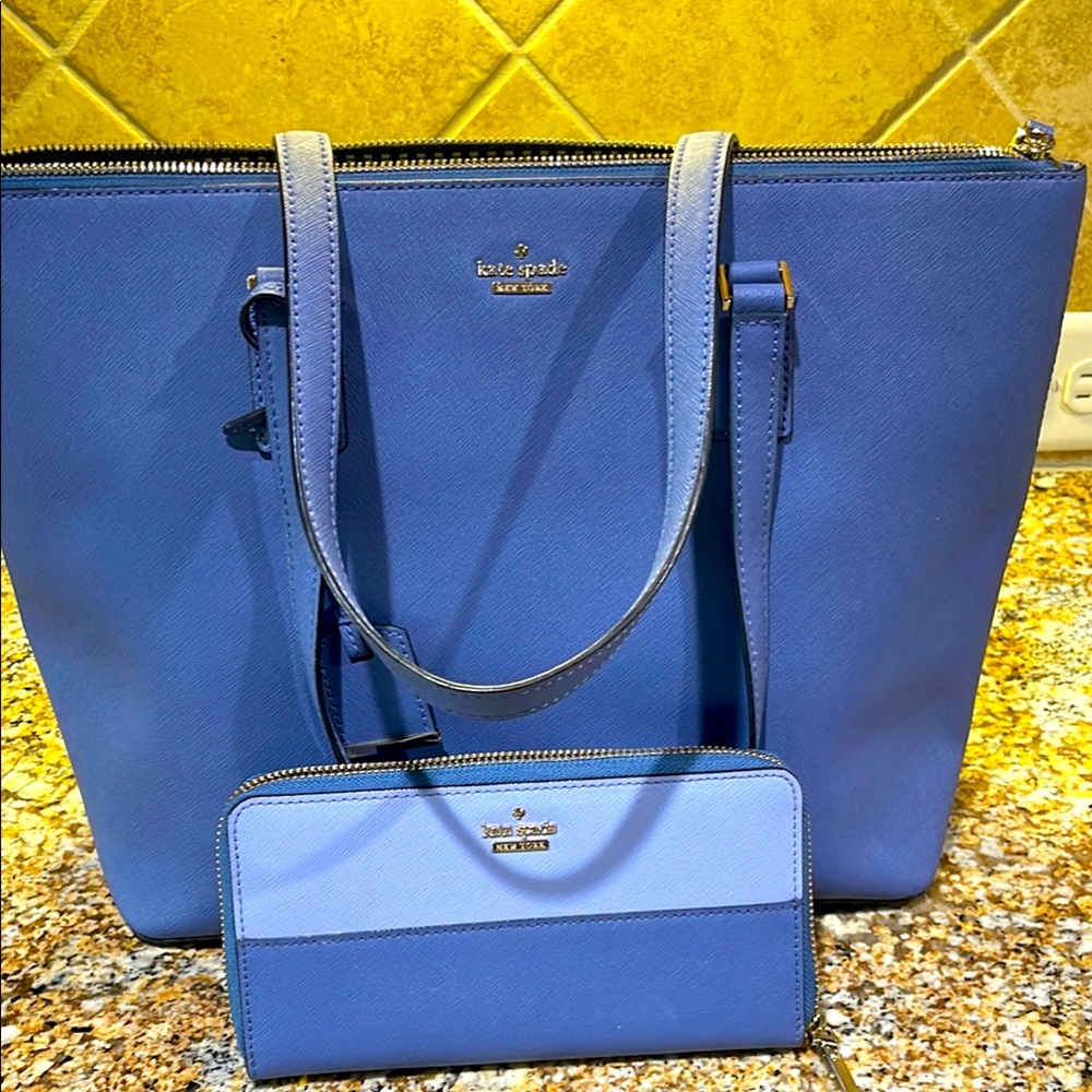 Kate Spade Royal Blue Tote and Wallet